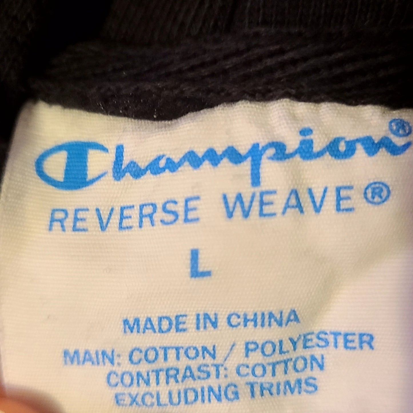 Champion Reverse Weave Large Black Vintage Hoodie