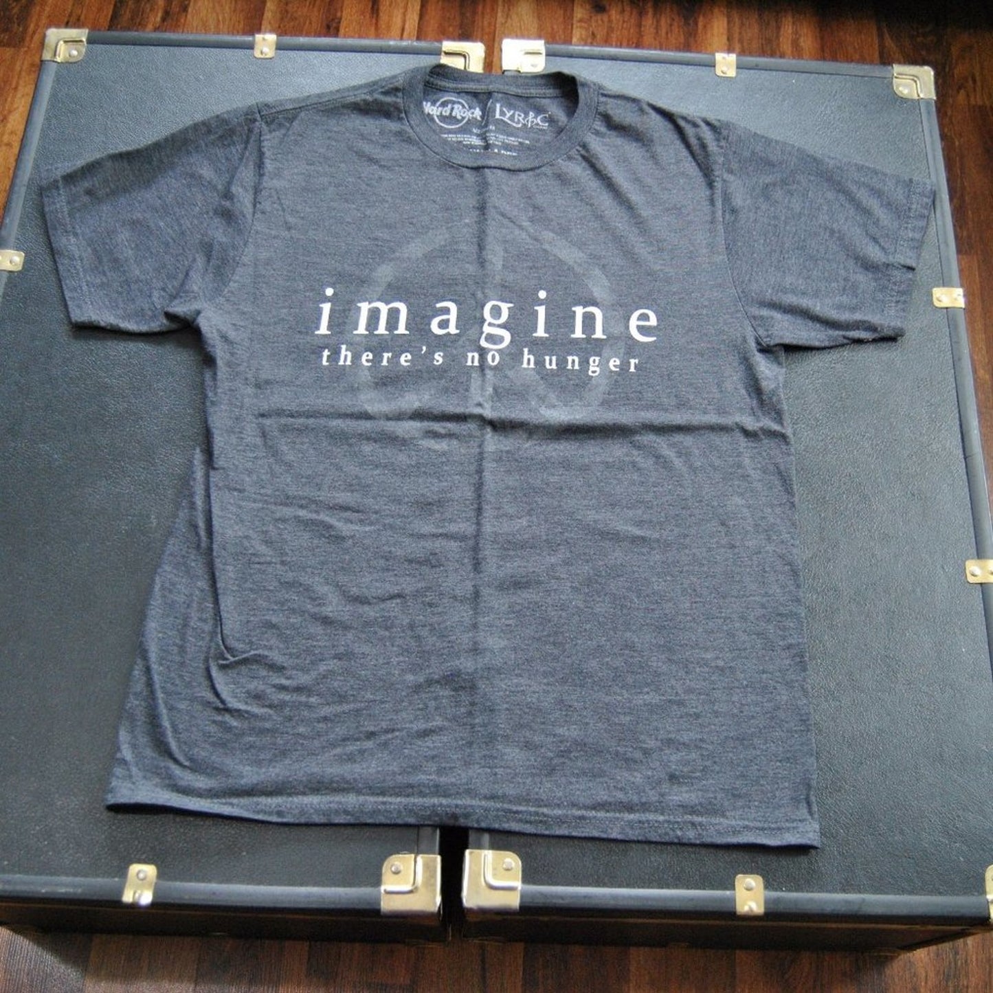 Hard Rock Café  Lyric Culture John Lennon Imagine Medium Gray Short Sleeve Shirt