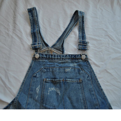 Wild Fable Dark Blue Denim Jean Overalls Shorts Small