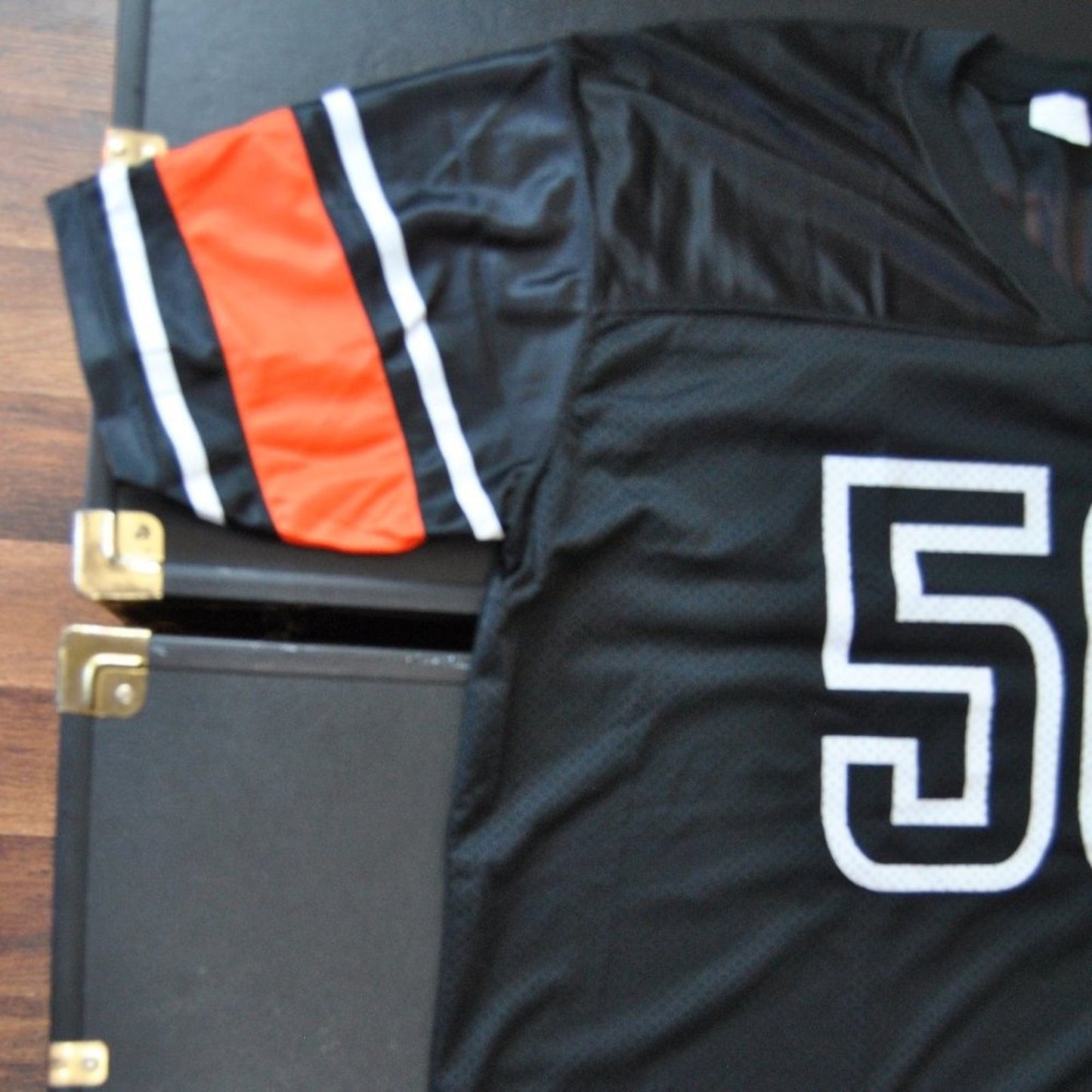 Jägermeister X-Large Black and Orange #56 Football Jersey