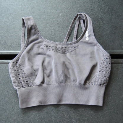 Gymshark Gray Sports Bra w/ White Logo