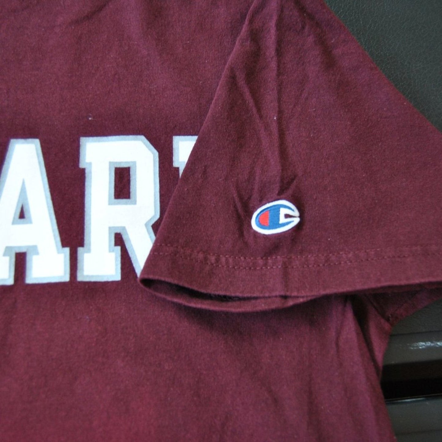 Harvard University Medium Crimson Champion Short Sleeve Shirt w/ Back Logo