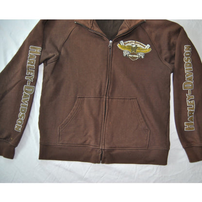 Harley Davidson St. Petersburg, FL Brown Large Full Zip Up Sweater