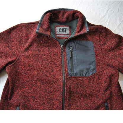 CAT Caterpillar Workgear Black & Red Full Zip Up Jacket Medium