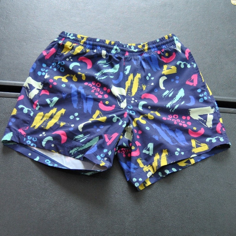 Maamgic Blue Pattern 2 in 1 Stretch Short Lined Gym Shorts