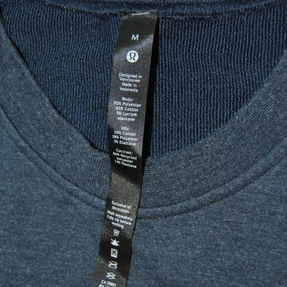 Lululemon Medium Blue Crewneck Sweater w/ 1/2 zip Side w/ Hidden Pocket