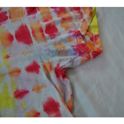 Led  Zeppelin Tie Dye Yellow Red & Orange Short Sleeve Shirt Medium
