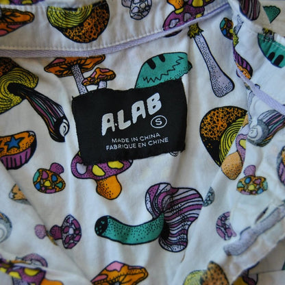 Trippy Mushroom ALAB Full Button Up Shirt Small