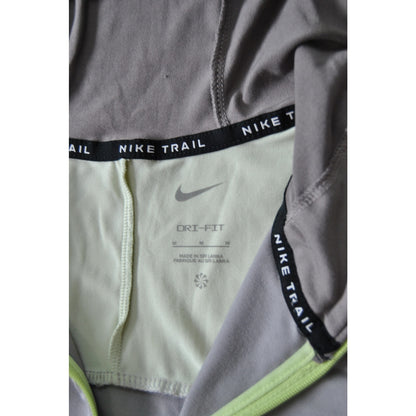 Nike Trail Lightweight Medium Gray & Yellow Quarter-zip Hoodie