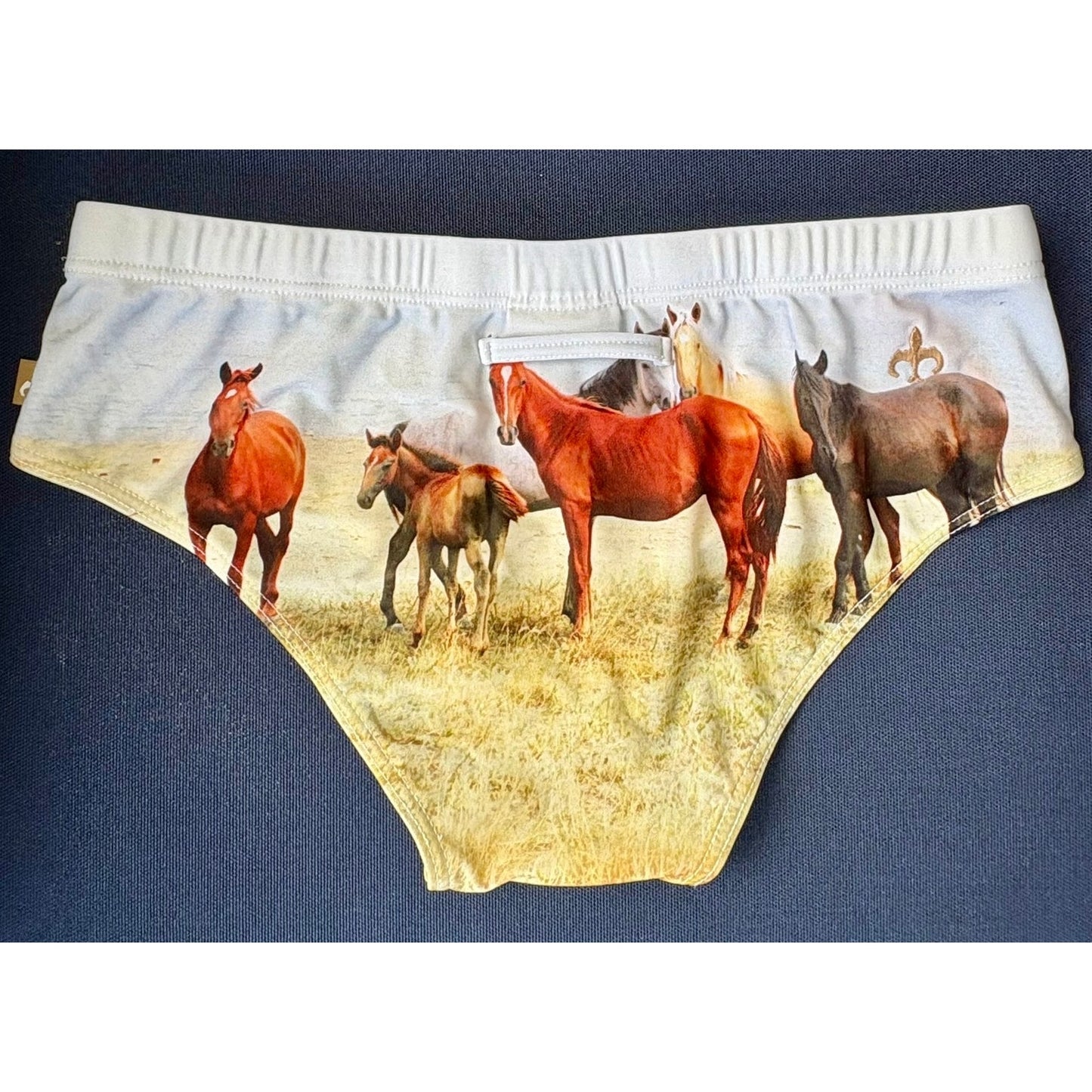 Marcuse Wild Horse Design Swim Brief Size: Medium