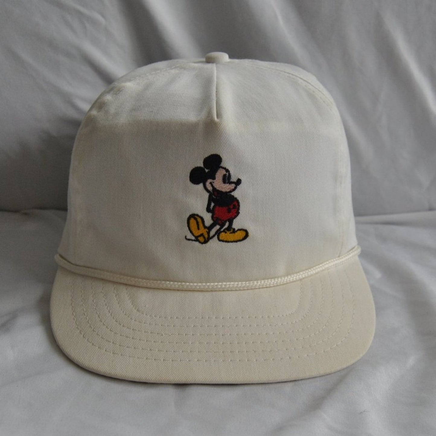 Vintage Off White Disney Mickey Mouse Snapback Hat