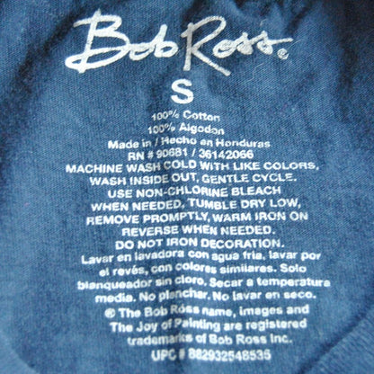 Bob Ross Painting Galaxy Small Blue Short Sleeve Shirt