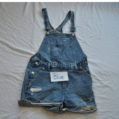 Wild Fable Dark Blue Denim Jean Overalls Shorts Small