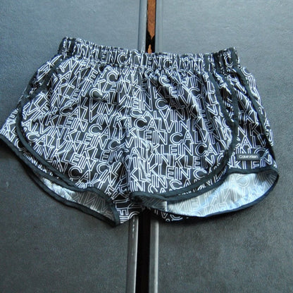 Calvin Klein Black & White CK Logo Repeat Shorts w/ Pockets Small