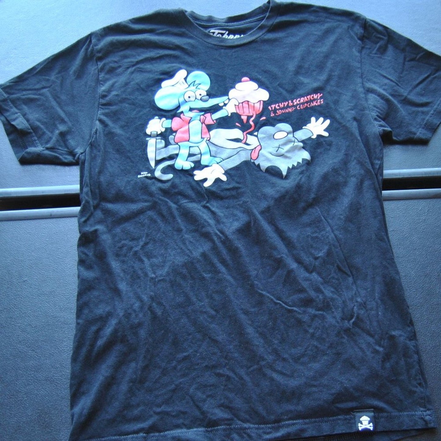 Johnny Cupcakes x The Simpsons Itchy & Scratchy Medium Black Short Sleeve
