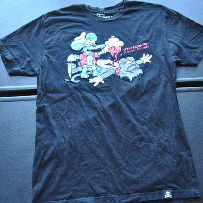 Johnny Cupcakes x The Simpsons Itchy & Scratchy Medium Black Short Sleeve