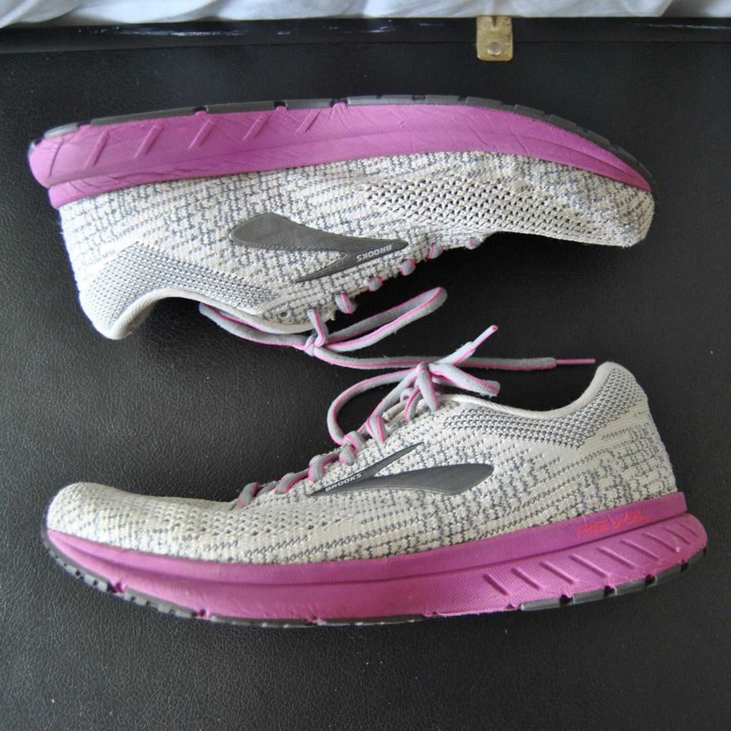Brooks Revel 3 Pink and Gray Size 10 Running Shoe