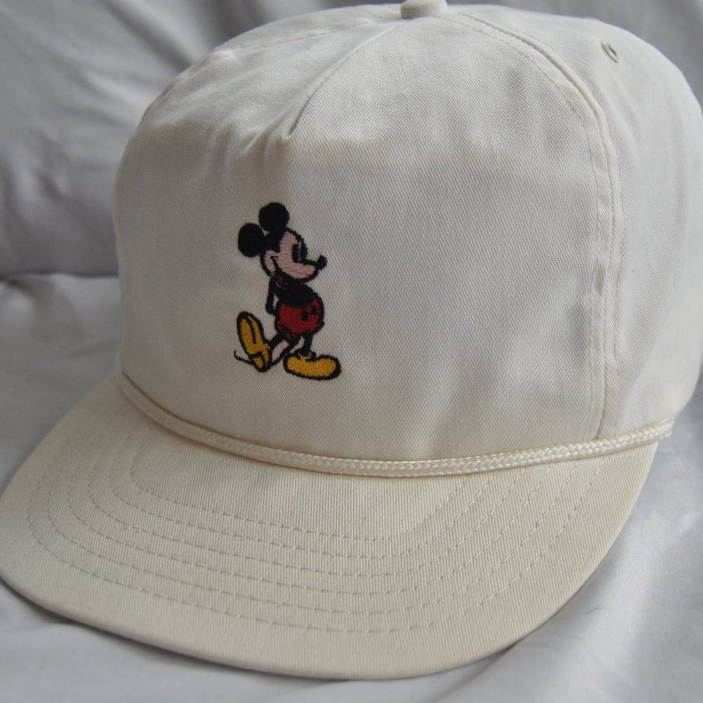 Vintage Off White Disney Mickey Mouse Snapback Hat