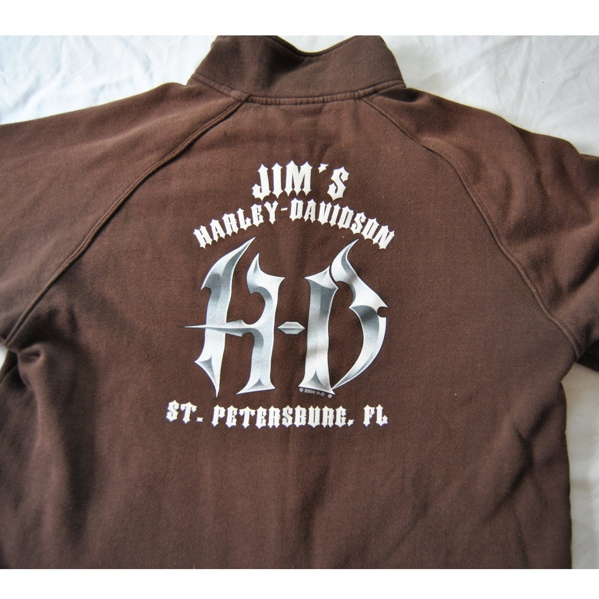 Harley Davidson St. Petersburg, FL Brown Large Full Zip Up Sweater
