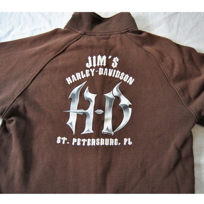 Harley Davidson St. Petersburg, FL Brown Large Full Zip Up Sweater