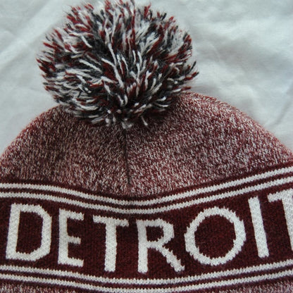 Carhartt Detroit Maroon & White Winter Pom Hat