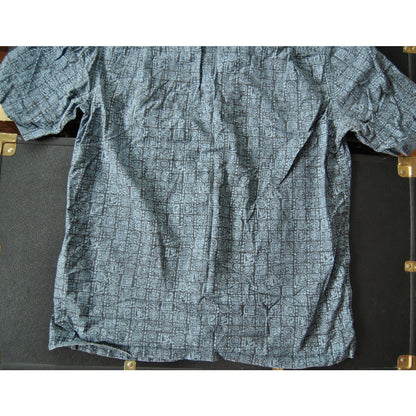 LL Bean Small Blue Short Sleeve Button Up Hawaiian Shirt