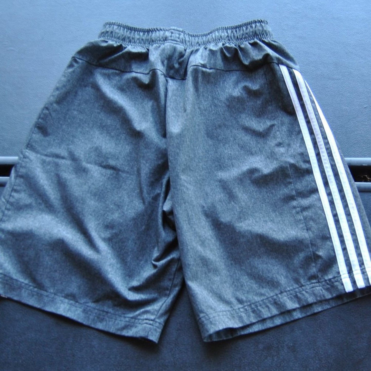 Adidas Small Gray w/ White Stripes Basketball Shorts