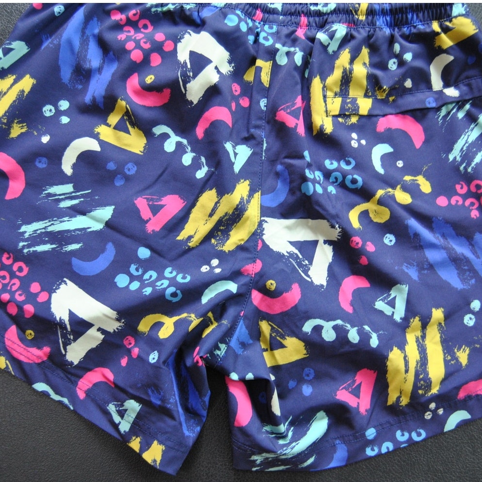 Maamgic Blue Pattern 2 in 1 Stretch Short Lined Gym Shorts