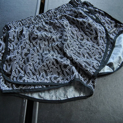 Calvin Klein Black & White CK Logo Repeat Shorts w/ Pockets Small