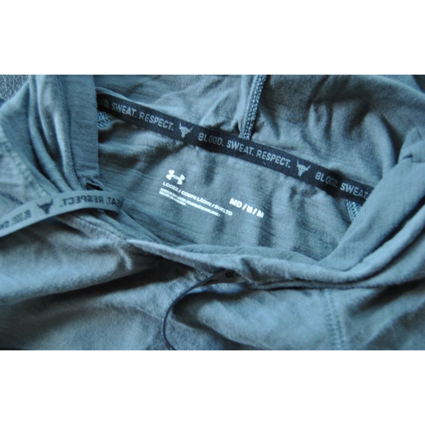 Under Armour Project Rock Blood Sweat Respect Medium Gray SS Hoodie