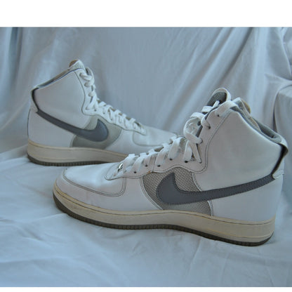 Nike Air Force 1 High Top Shoes Gray White