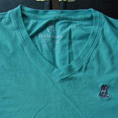 Psycho Bunny Teal/Blue Short Sleeve Shirt Size: 6 Medium