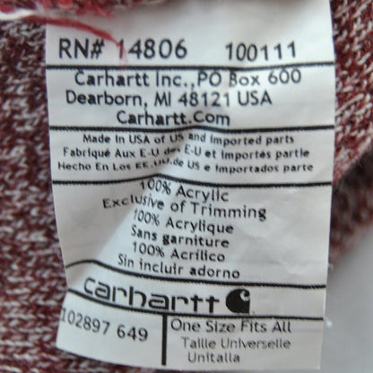 Carhartt Detroit Maroon & White Winter Pom Hat