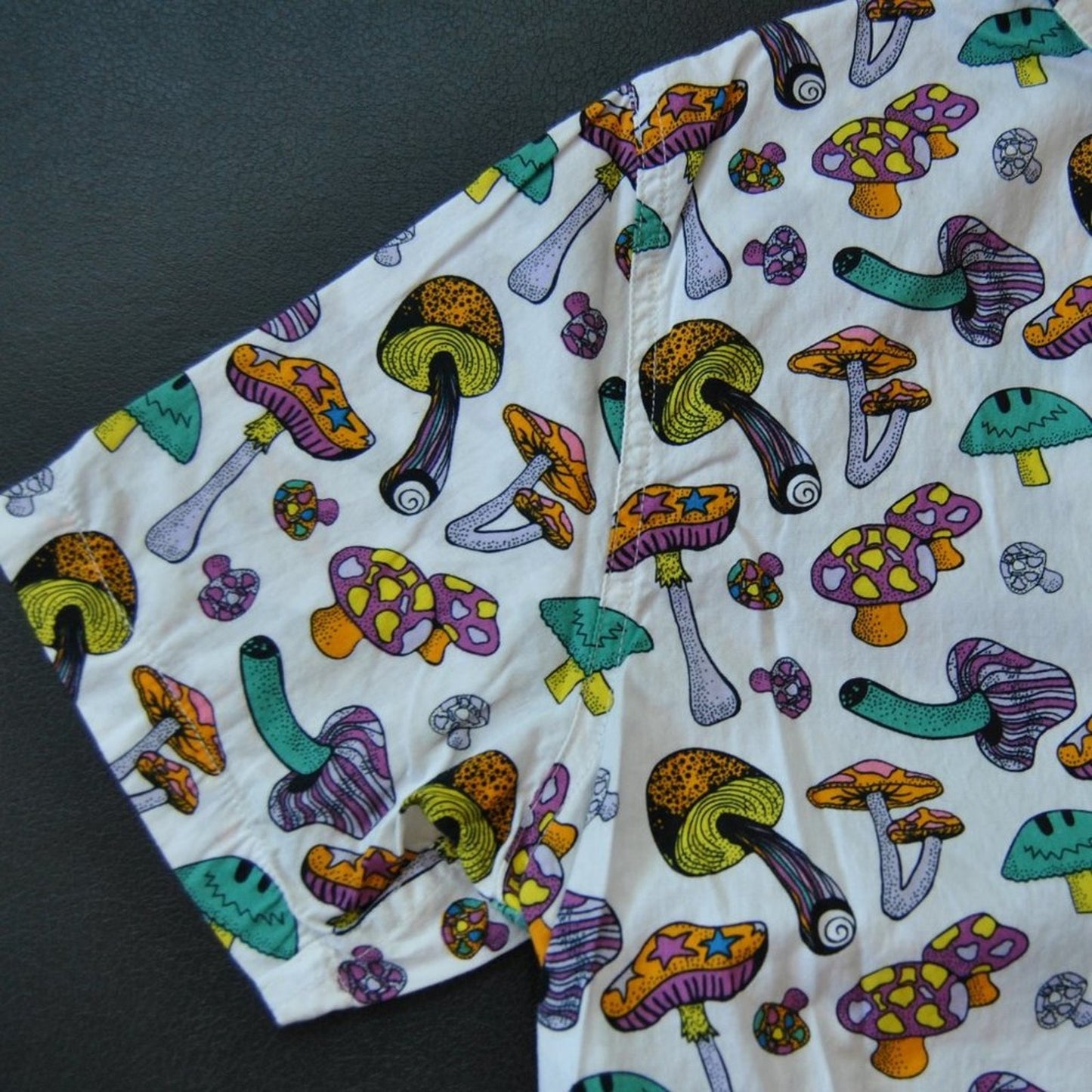 Trippy Mushroom ALAB Full Button Up Shirt Small