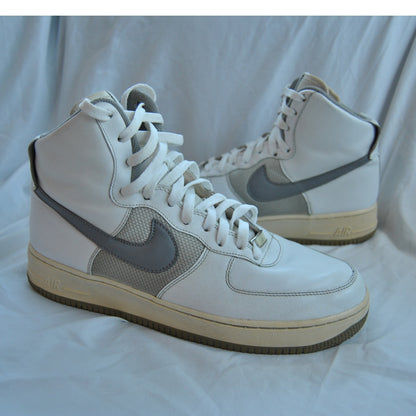 Nike Air Force 1 High Top Shoes Gray White