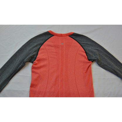 Lululemon Swiftly Tech Pink w/ Gray Size 4 Sleeves Long-Sleeve