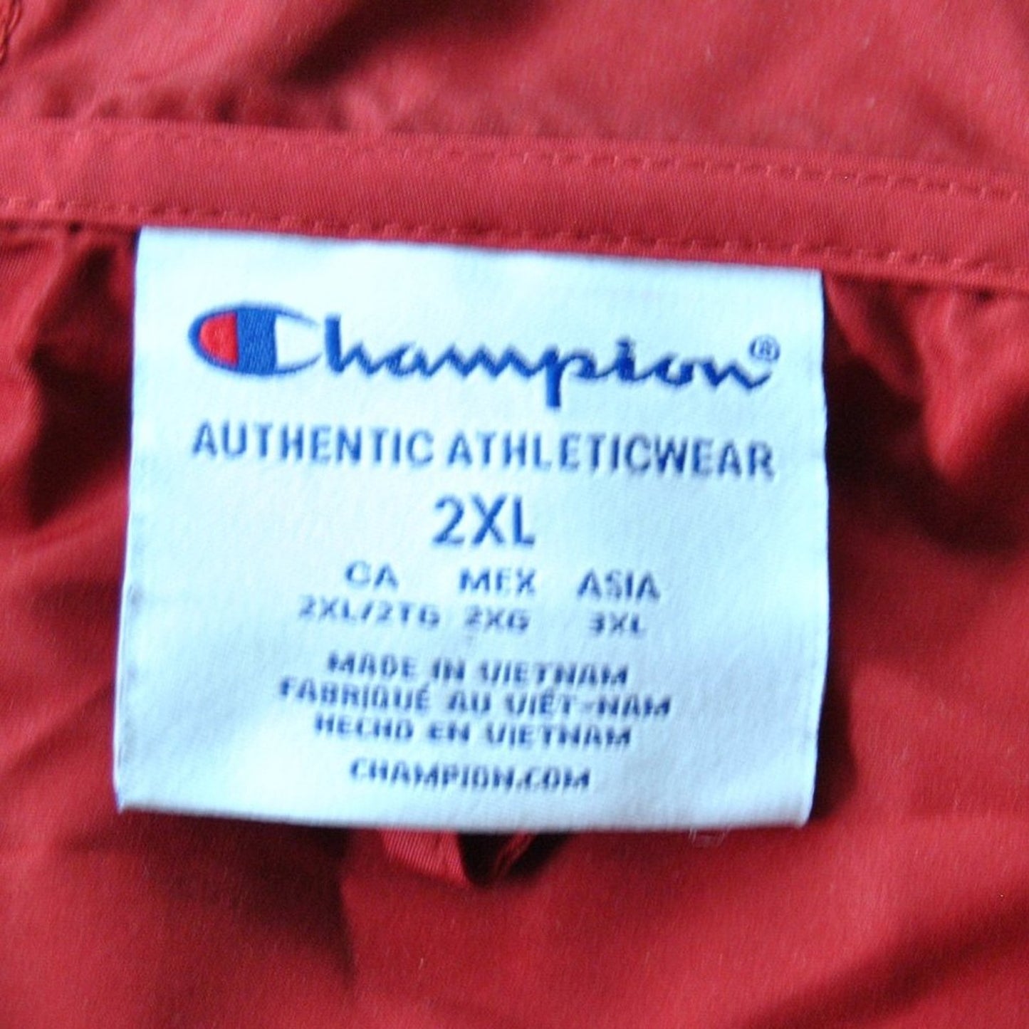Stanford University XXL Champion Windbreaker Hoodie w/ Pockets Red & Black