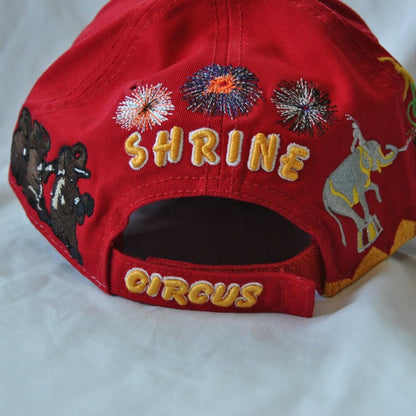 Syria Shrine Circus Vintage Red Embroidered Hat w/ Adjustable Strap