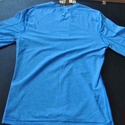 Lululemon Medium Surge Warm Blue w/ Black Accent & Logo Long Sleeve Shirt