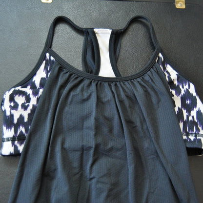 Lululemon Tank Top with Built in Bra Black White Size: 6