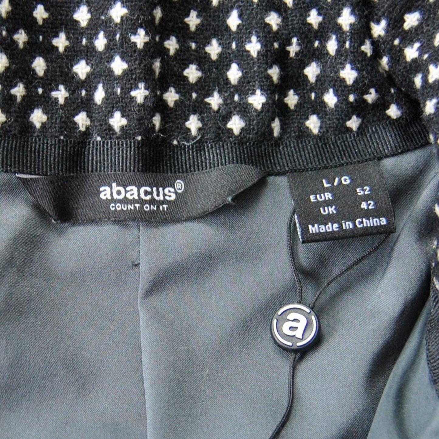 Abacus Large Lined Quarter Zip Sweater Blue Gray Stripes