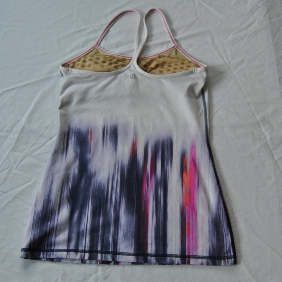 Lululemon Brushstroke Design White Tank Top