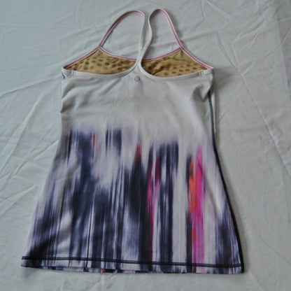 Lululemon Brushstroke Design White Tank Top