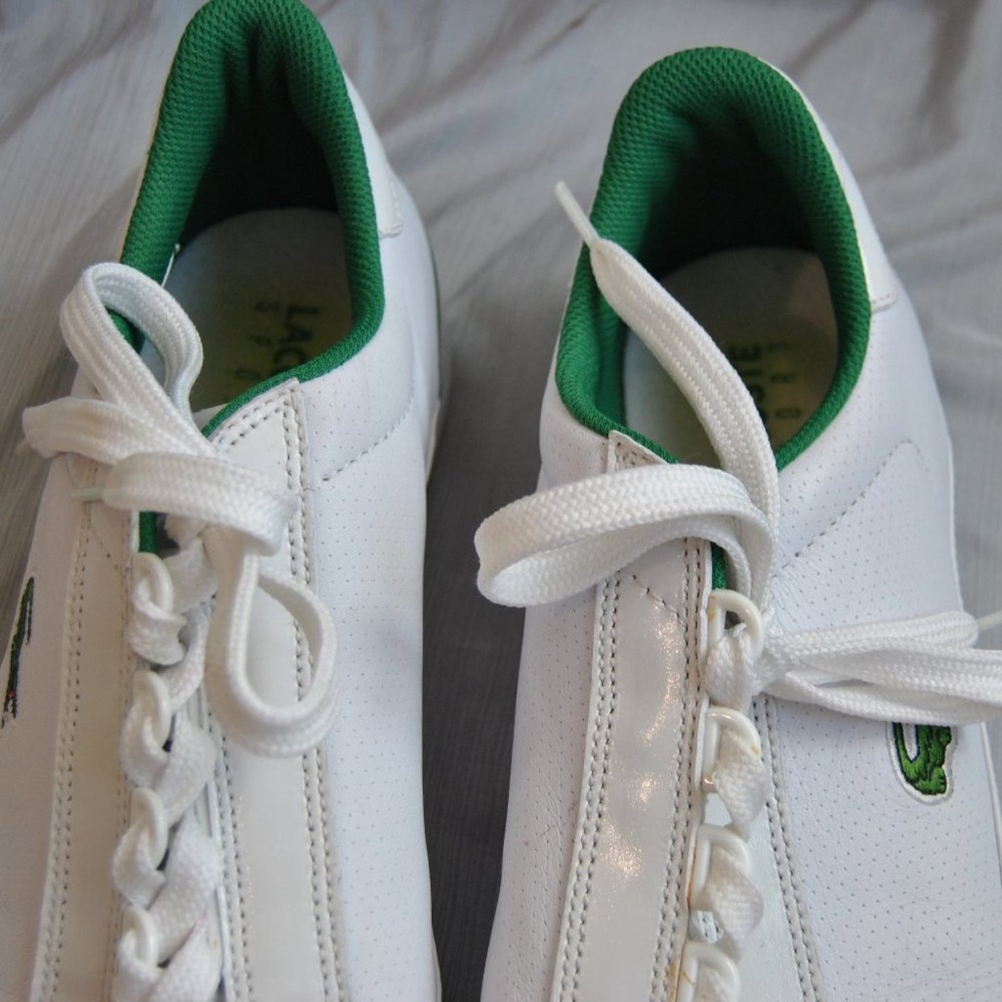 Lacoste White & Green Shoes Men's Size: 13