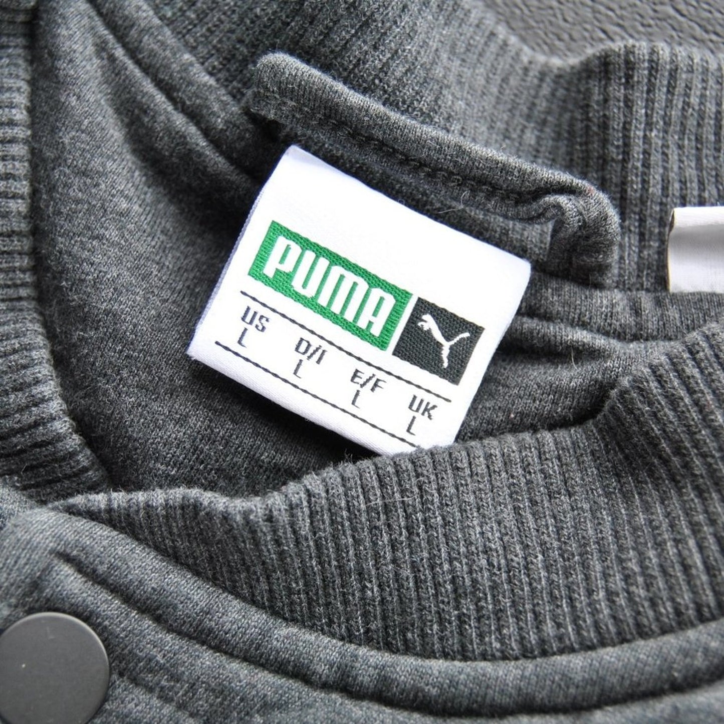 Puma Large Gray & Purple Full Button-Up Coat with Pockets