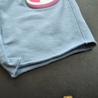 Champion Reverse Weave Small Light Blue and Pink Sweat Shorts
