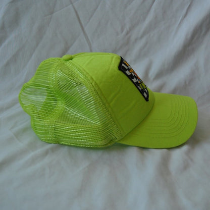 Bart Simpson Skateboarding Patch Neon Green/Yellow Snapback Trucker Hat