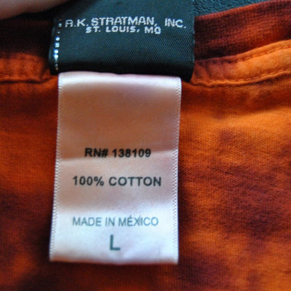 Harley Davidson Las Vegas Looney Tune Large Orange Tie Dye Short Sleeve Shirt