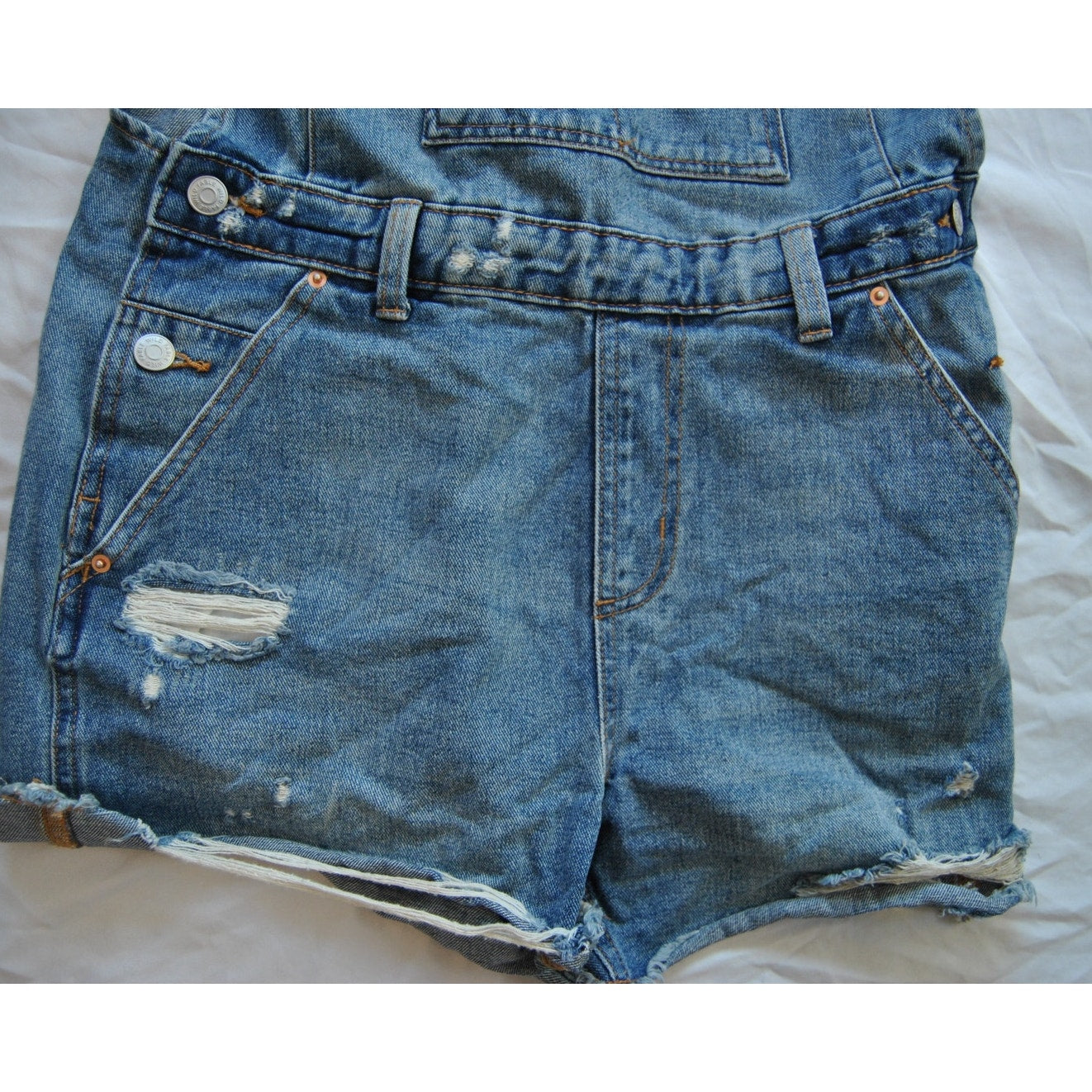 Wild Fable Dark Blue Denim Jean Overalls Shorts Small