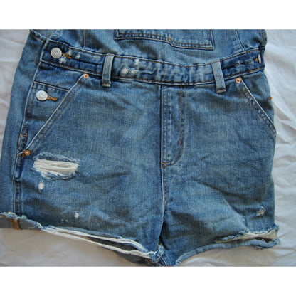 Wild Fable Dark Blue Denim Jean Overalls Shorts Small